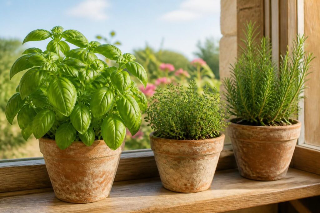 découvrez comment cultiver facilement des aromatiques en pot comme le basilic, le thym et le romarin sur votre rebord de fenêtre pour une cuisine fraîche et parfumée toute l'année.