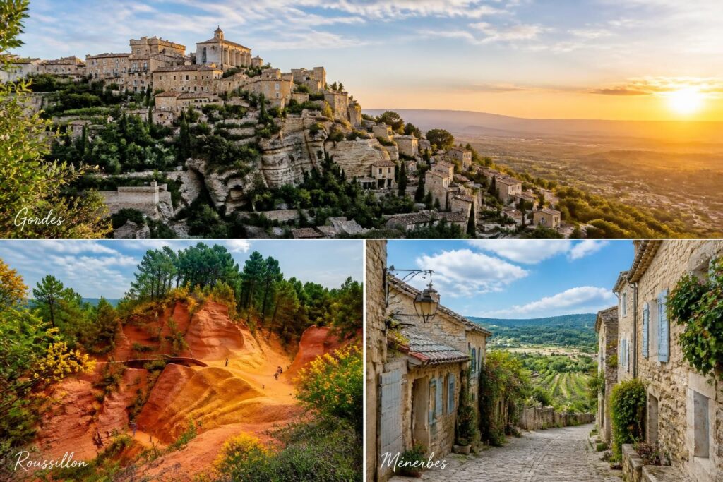 découvrez un week-end idyllique à gordes, roussillon et ménerbes, trois villages emblématiques du luberon alliant charme provençal, paysages pittoresques et richesses culturelles.