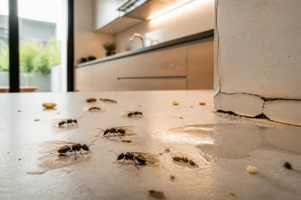 Fourmis ailées dans la maison : causes, risques et solutions pour s’en débarrasser